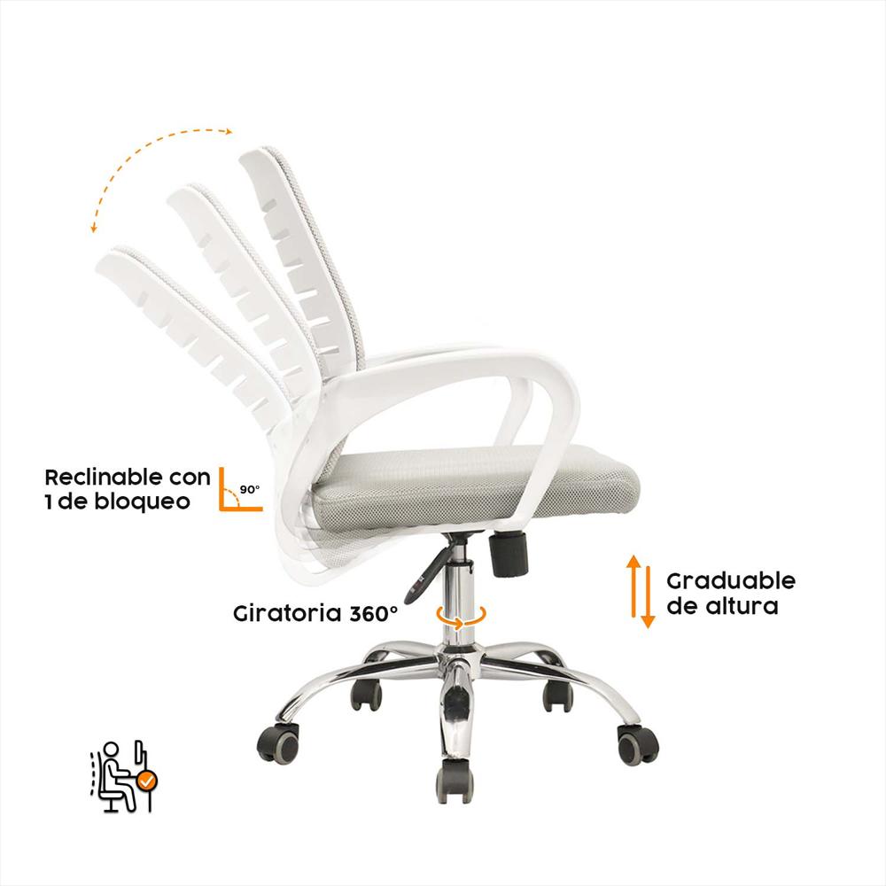 Silla Giratoria De Oficina Dex Xj Gris img #4