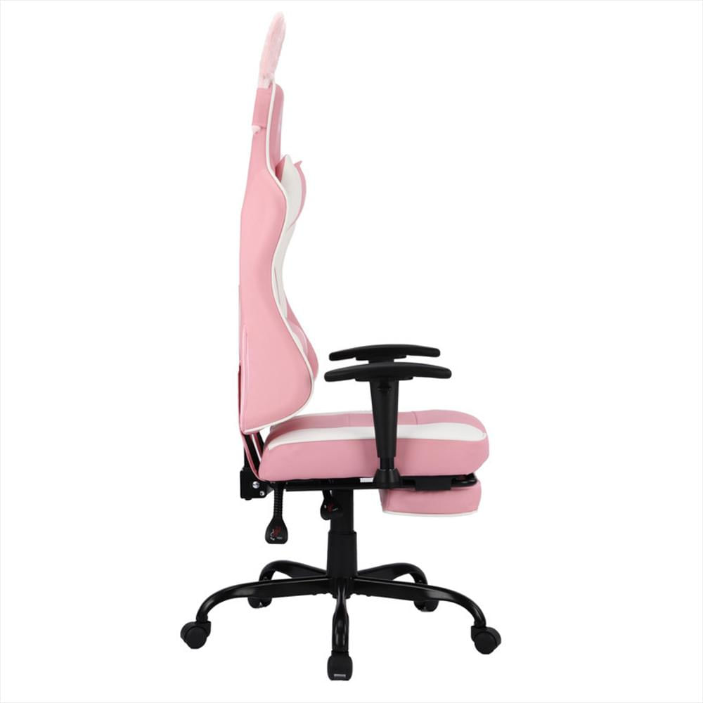 Silla Gamer Omega Rabbit Reclinable Con Orejas Blanca Rosada img #4