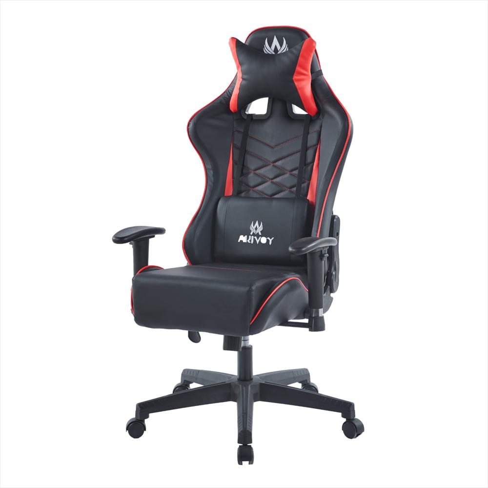 Silla Gamer Nova Reclinable Giratoria Color Roja Negro