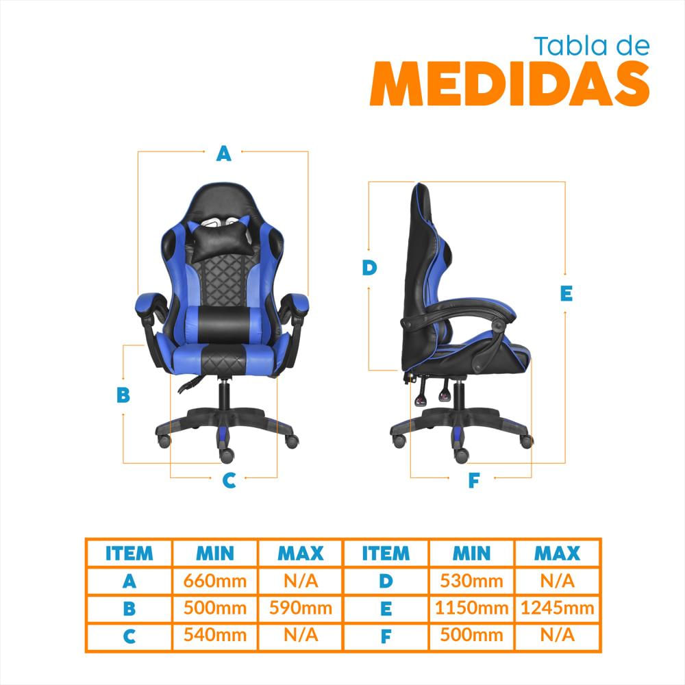 Sillón Gamer Byd Negro/Azul Bonno img #4