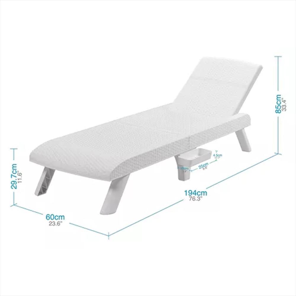 Cama Asoleadora Tipo Ratan Mq 573 Blanco img #3