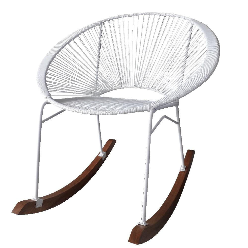 Silla Mecedora En Hierro Y Mimbre Plastico Maritza