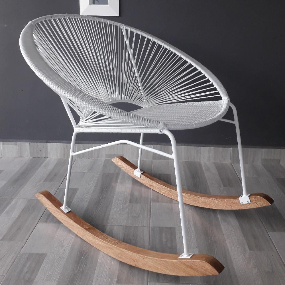 Silla Mecedora En Hierro Y Mimbre Plastico Maritza img #2