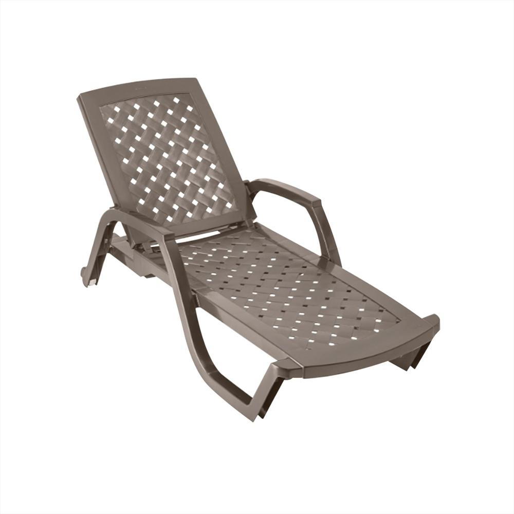 Silla Cama Plegable Asoleadora Para Piscina Color Wengue