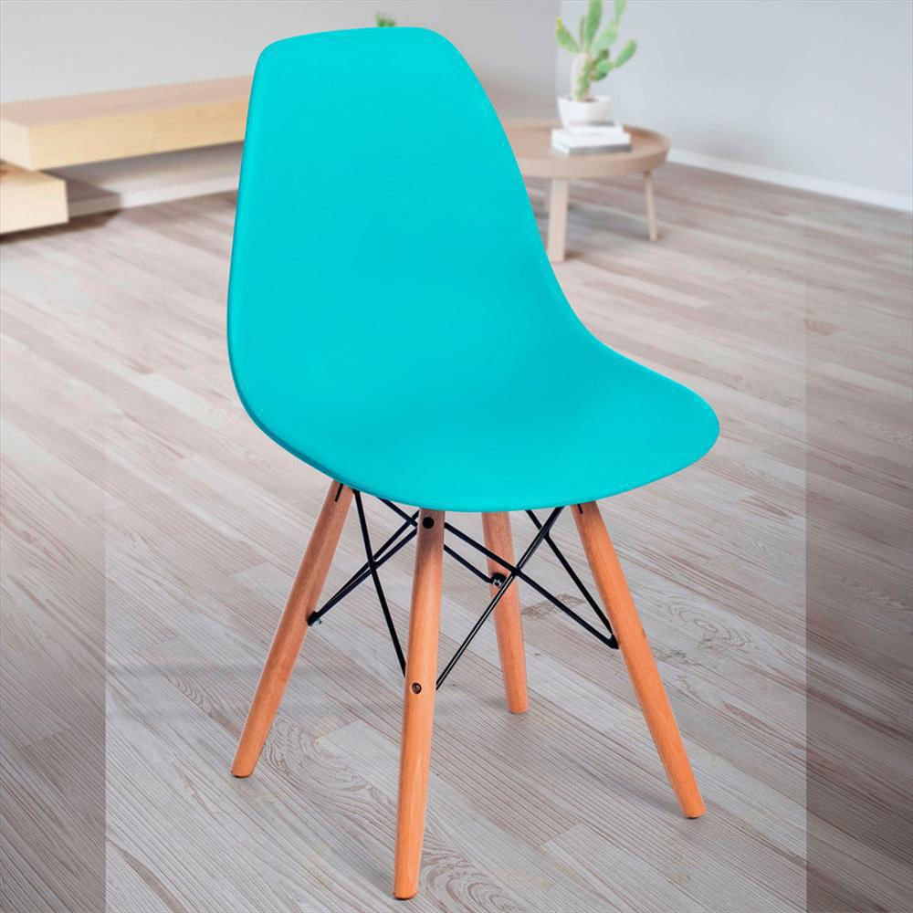 Set 4 Sillas Eames Eiffel Moderna Aguamarina Marca Mq