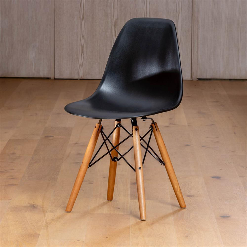 Set 4 Sillas Eames Eiffel Moderna Negra Marca Mq