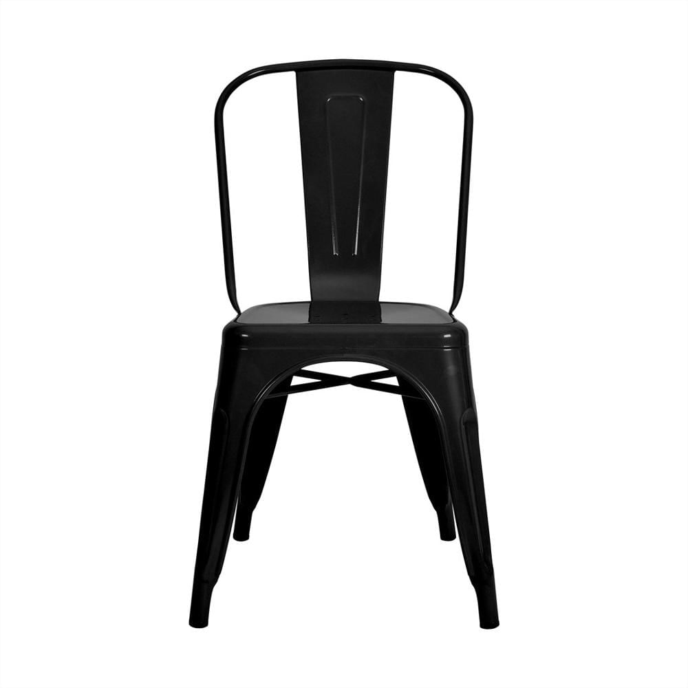 Silla Moderna Negra Elaborada En Lámina Y Tubo Metálico