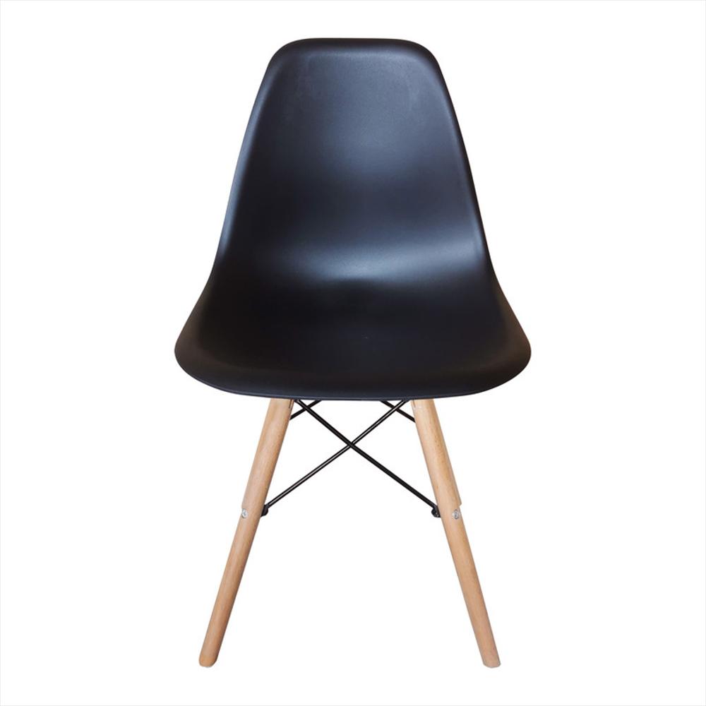 Set X 4 Sillas Eames Moderna Retro De Madera Elegante Polipropileno Negra img #2