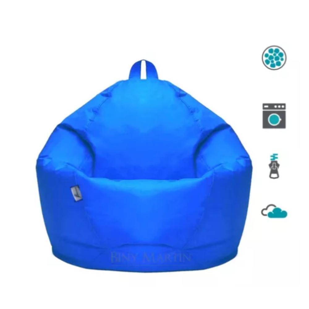Puff Silla Lona Diseño Gota De Agua Tamaño Adulto Muebles Para El Hogar Sofás, Sillas Y Butacos Azul Rey