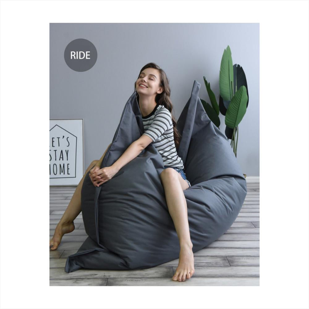 Puff Almohadon Dormipuff Gris Lona Impermeable