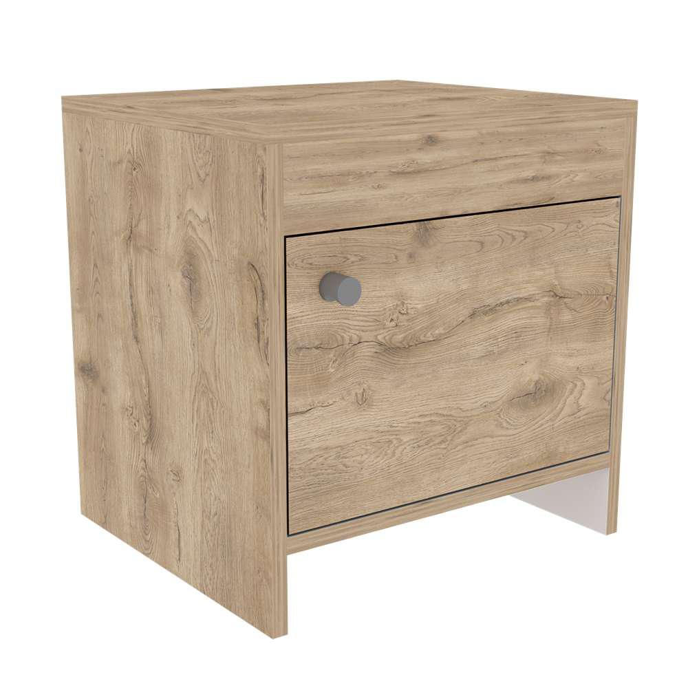Mesa De Noche Colore Macadamia 40 Cm Con Una Puerta