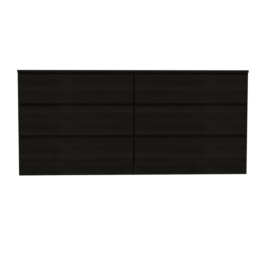 Comoda Doble 6 Cajones Fabricado En Mdf Color Wengue