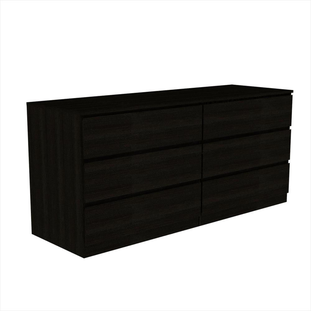Comoda Doble 6 Cajones Fabricado En Mdf Color Wengue img #2