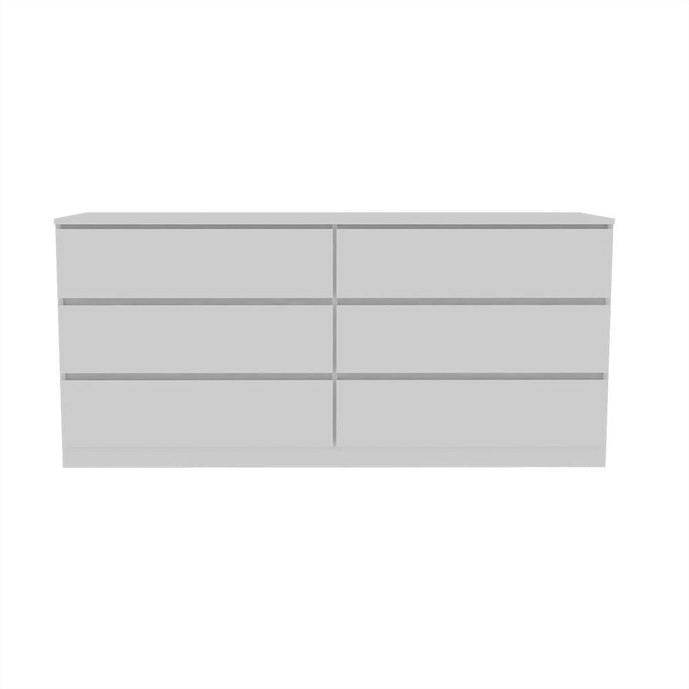 Comoda Doble 6 Cajones Fabricado En Mdf Color Blanco
