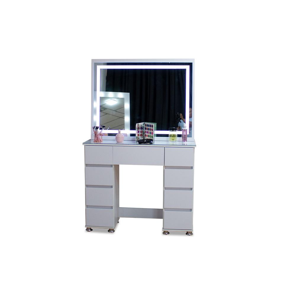 Tocador Con Luz Led Blanco Con Cajones