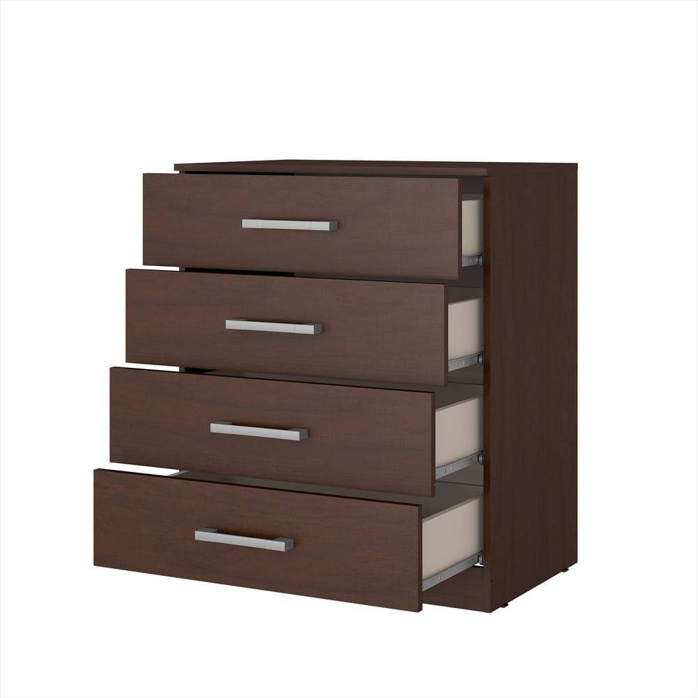 Comoda Cajonera 60 Cm En Mdp 4 Cajones Chocolate