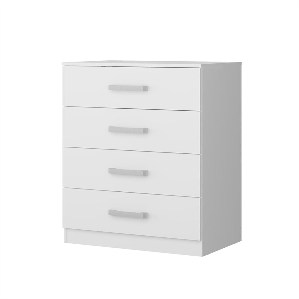 Comoda Cajonera 60 Cm En Mdp 4 Cajones Blanco