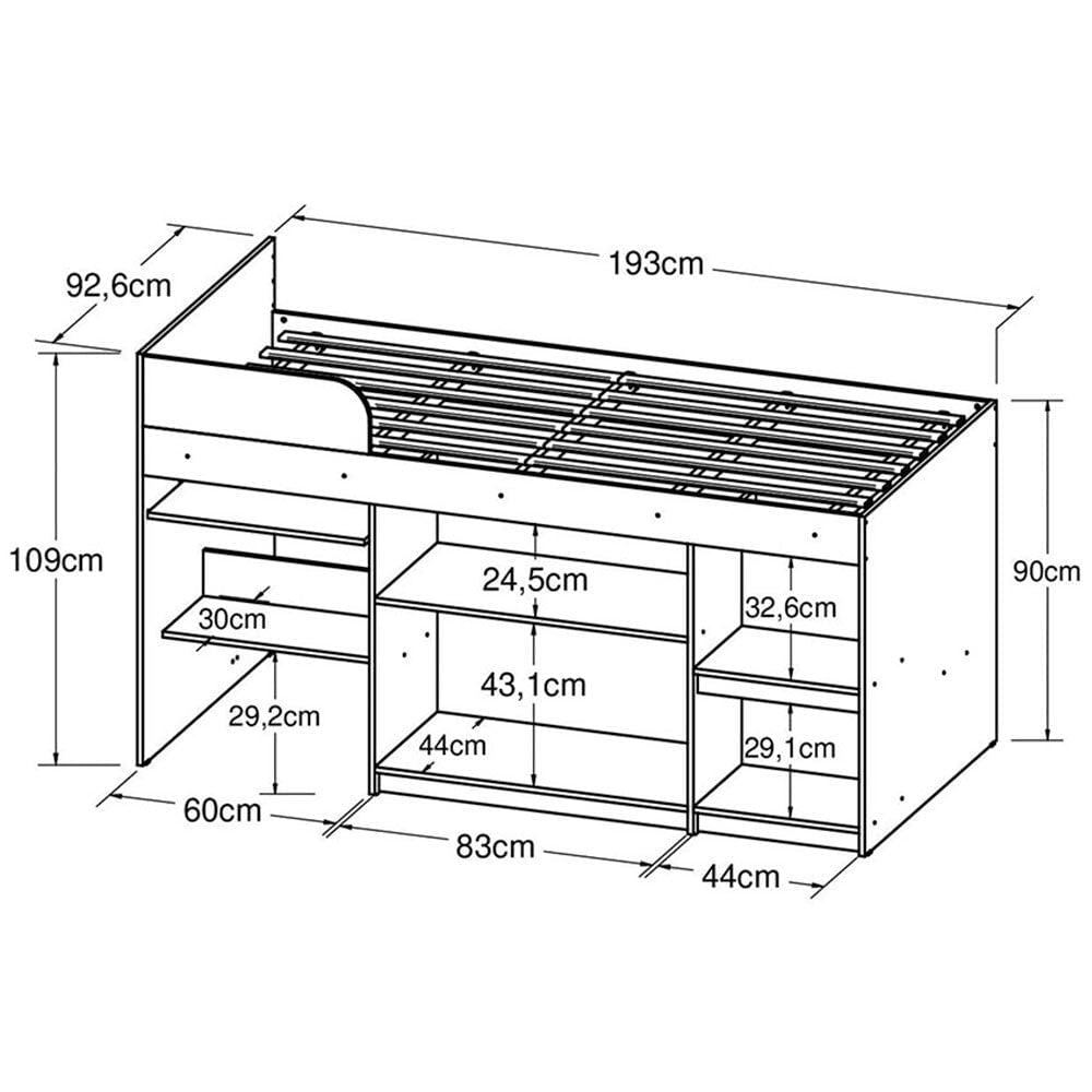 Cama Multifuncional Juvenil Blanco img #4