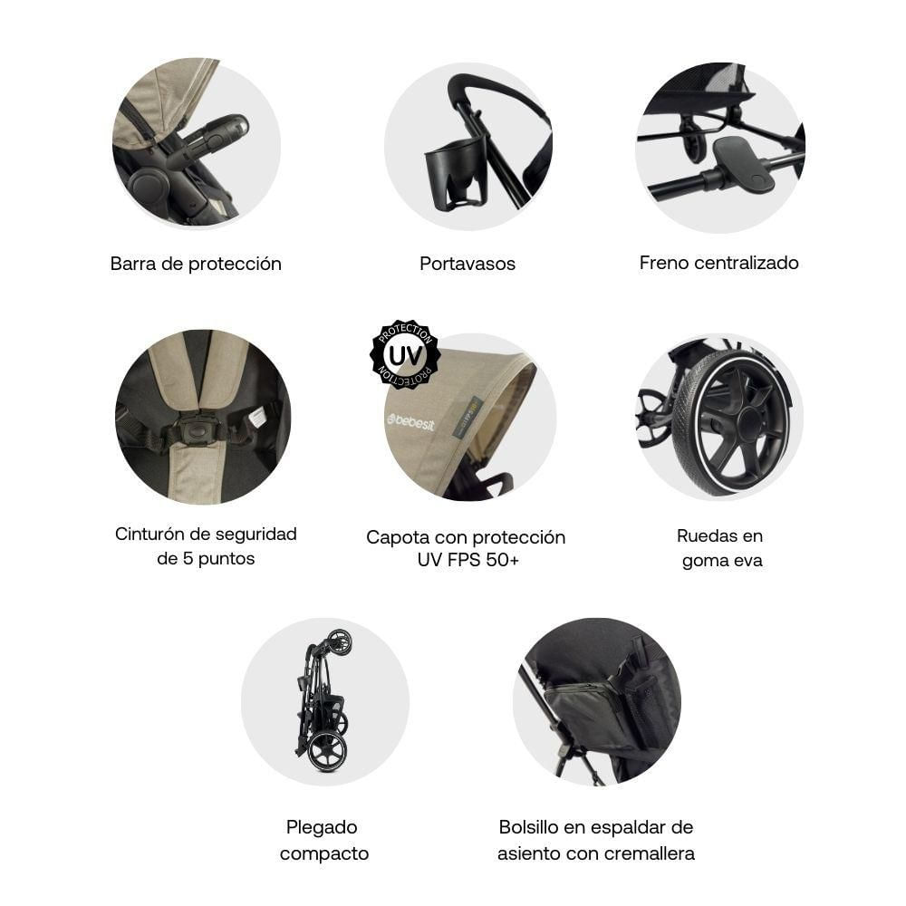 Coche Cuna Prima Beige BEBESIT SL452BG img #5