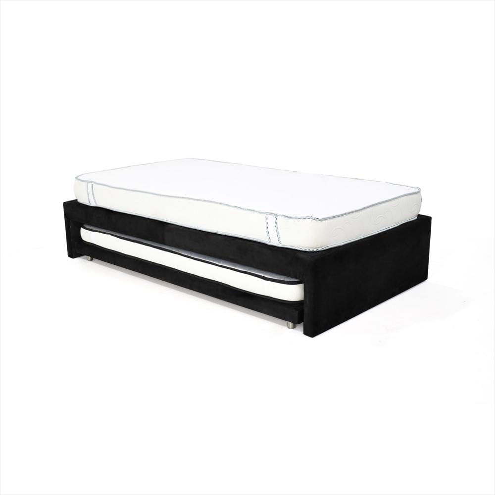 Cama Nido Infantil Suecia Negro Con Colchones