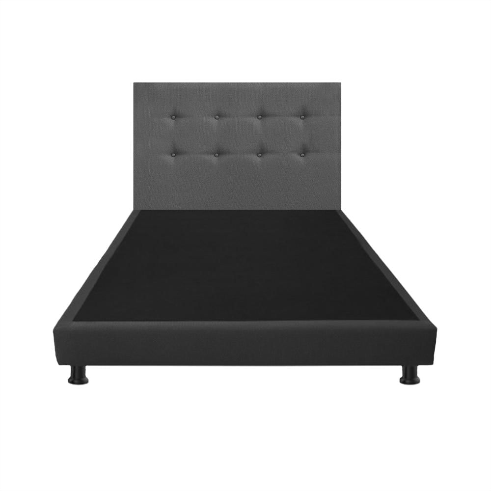 Base Cama Entera Doble 140X190 Gris + Cabecero Dublín
