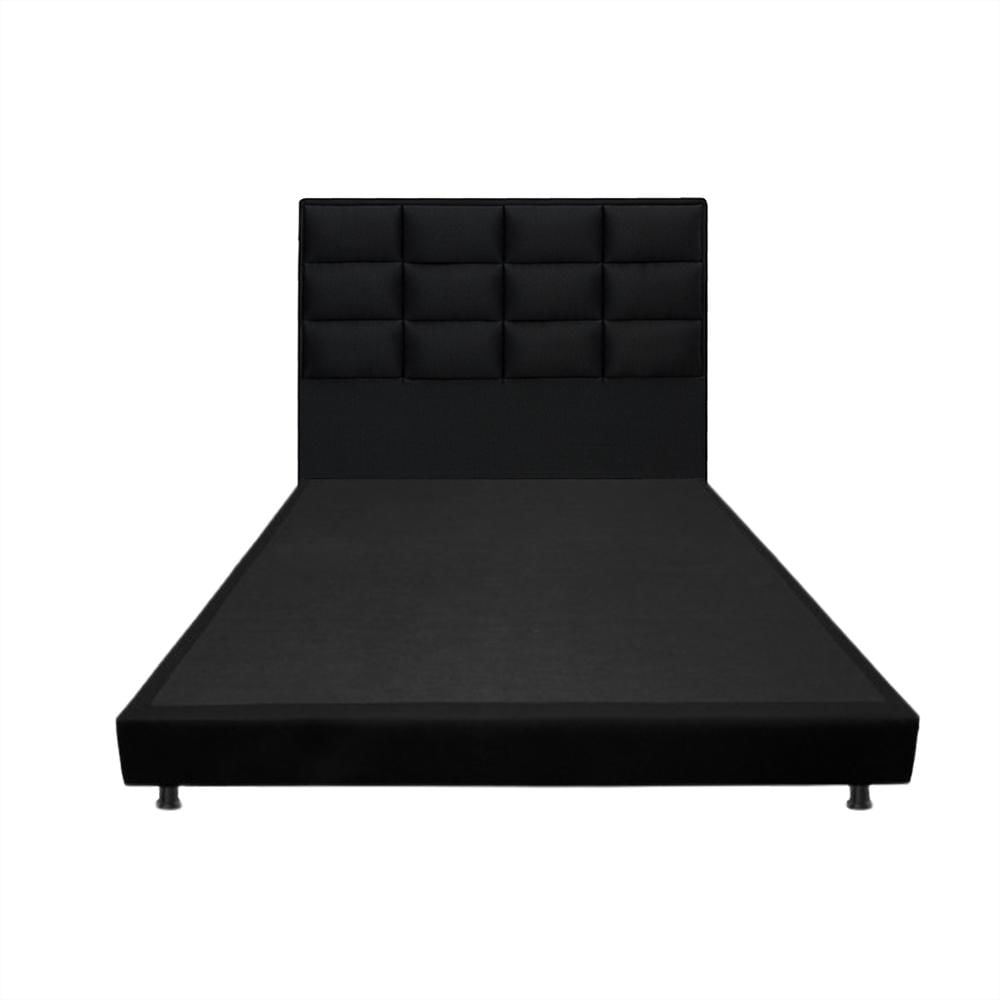 Base Cama Doble 140X190 Negro + Cabecero Londres Negro