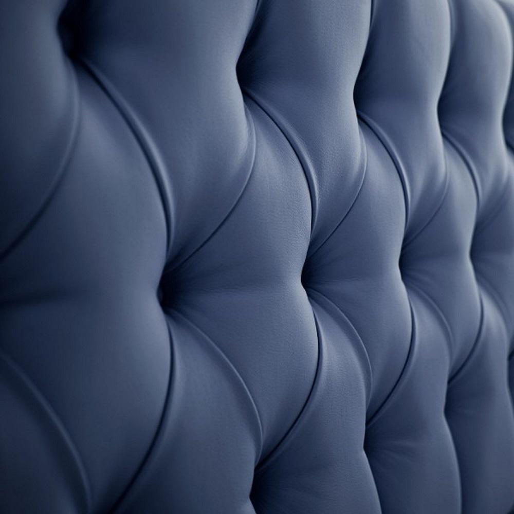 Cabecero Tapizado Base Cama King Rombos Azul Petroleo img #3