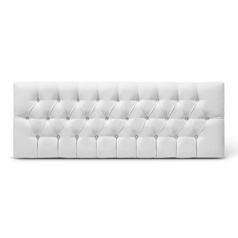 Cabecero Tapizado Base Cama King Rombos Blanco
