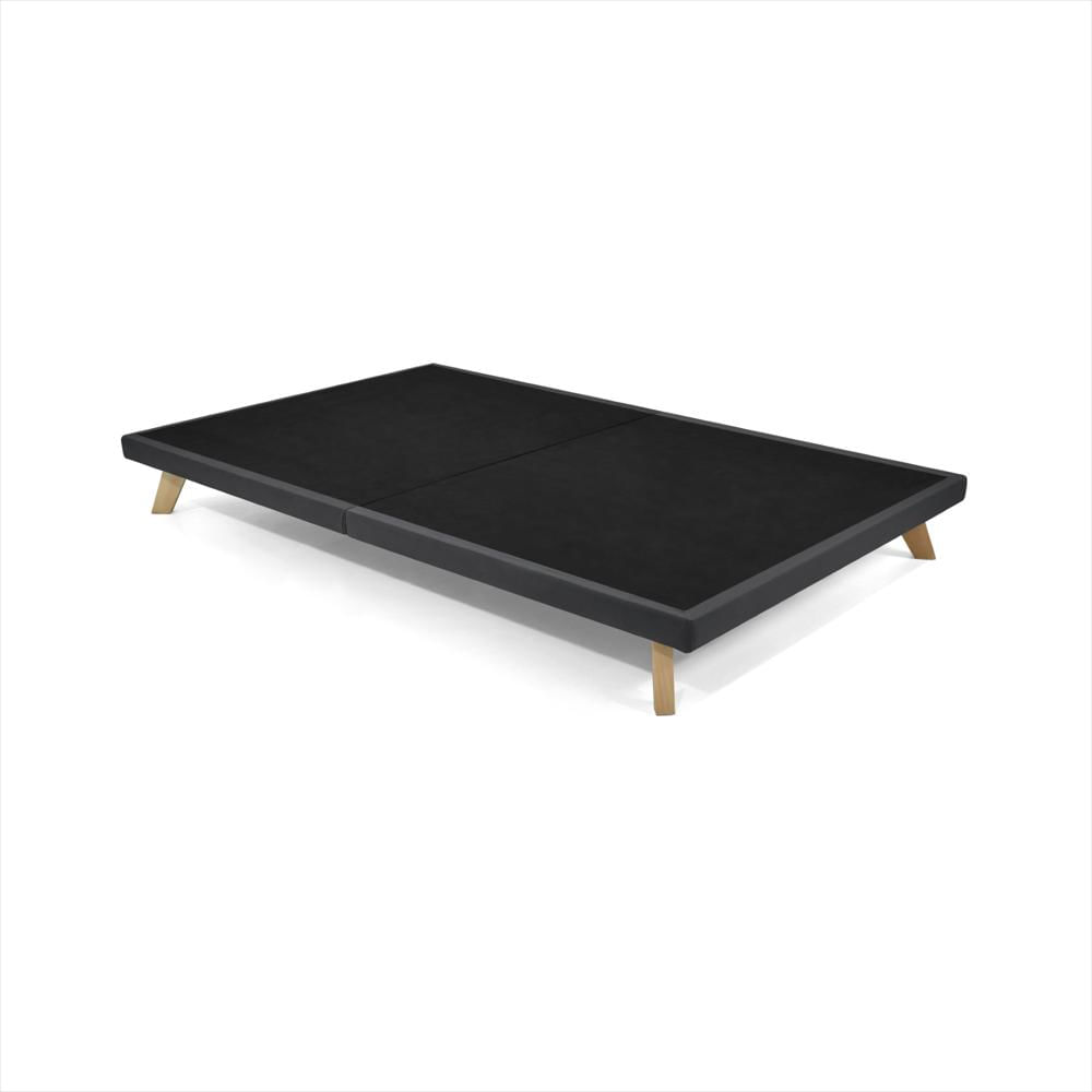 Base Cama Varna Semidoble Tela 120 X 190 Cm Gris