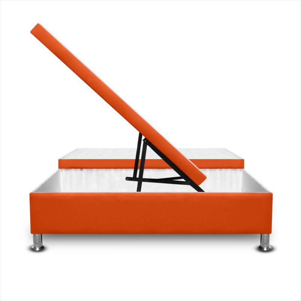 Cama Magic Class Baul Dividida 160X190 Ecocuero Naranja img #2
