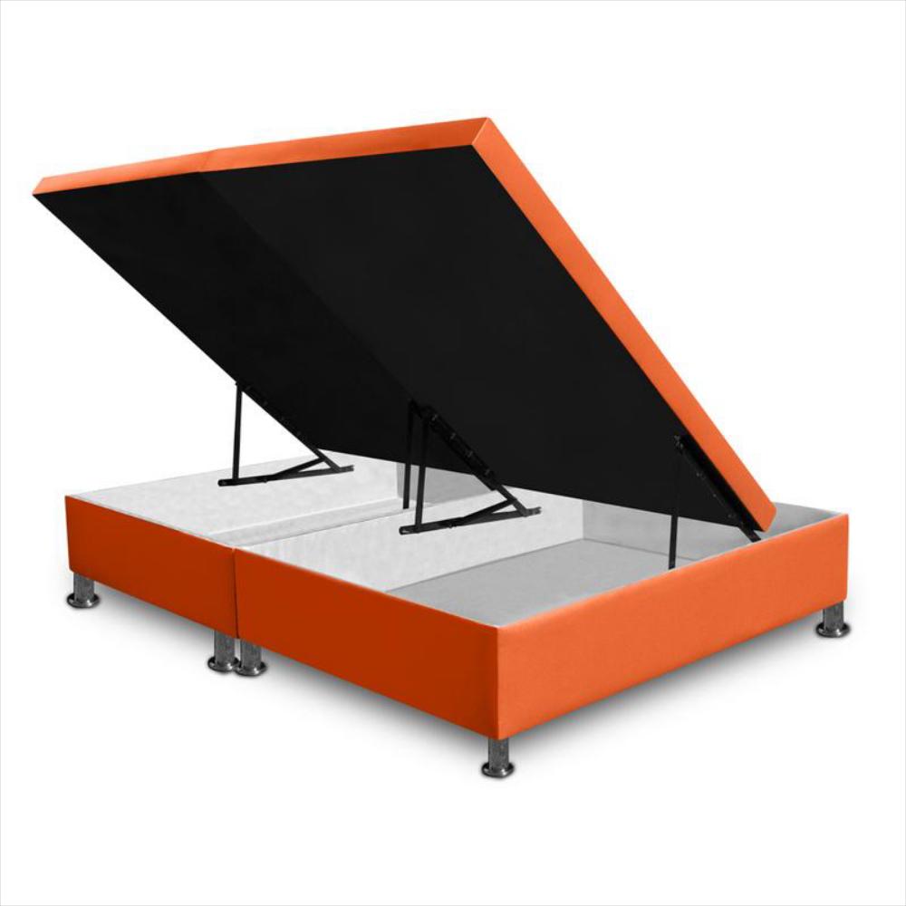 Cama Magic Class Baul Dividida 160X190 Ecocuero Naranja img #3
