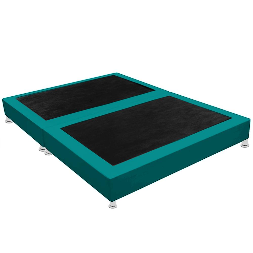 Base Cama Dividida Queen 160 X 190 Microfibra Azul