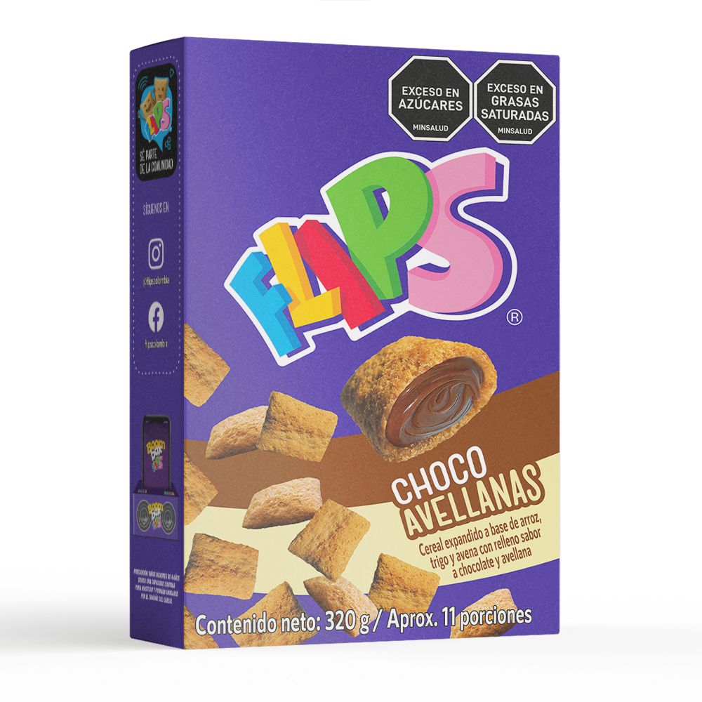 Cereal FLIPS EXPANDIDO ARROZ CHOCO AVELLANA (320 gr)