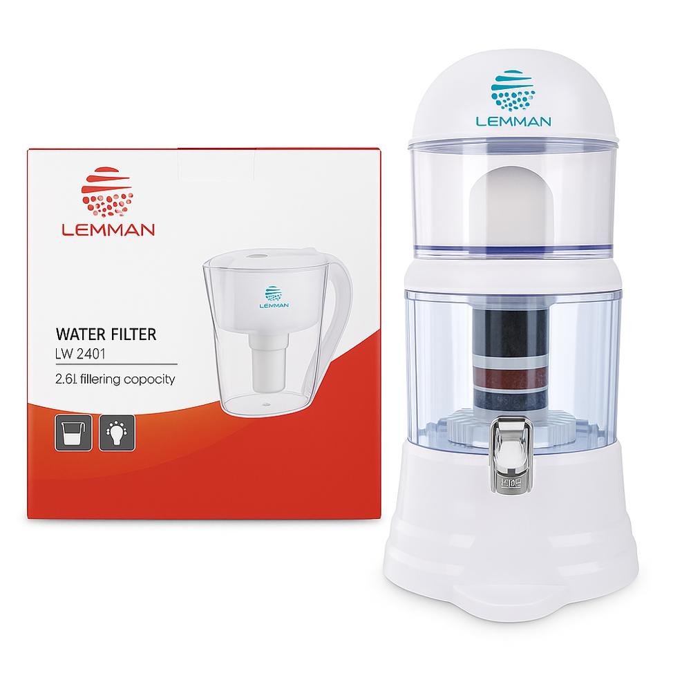 Combo Lemman Purificador De Agua 14 Litros + Jarra Filtradora 2.6 Litros