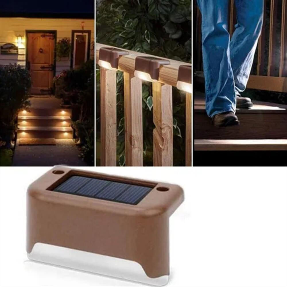 Lampara Solar Escaleras Pared Luz Calida Exterior Decorativa