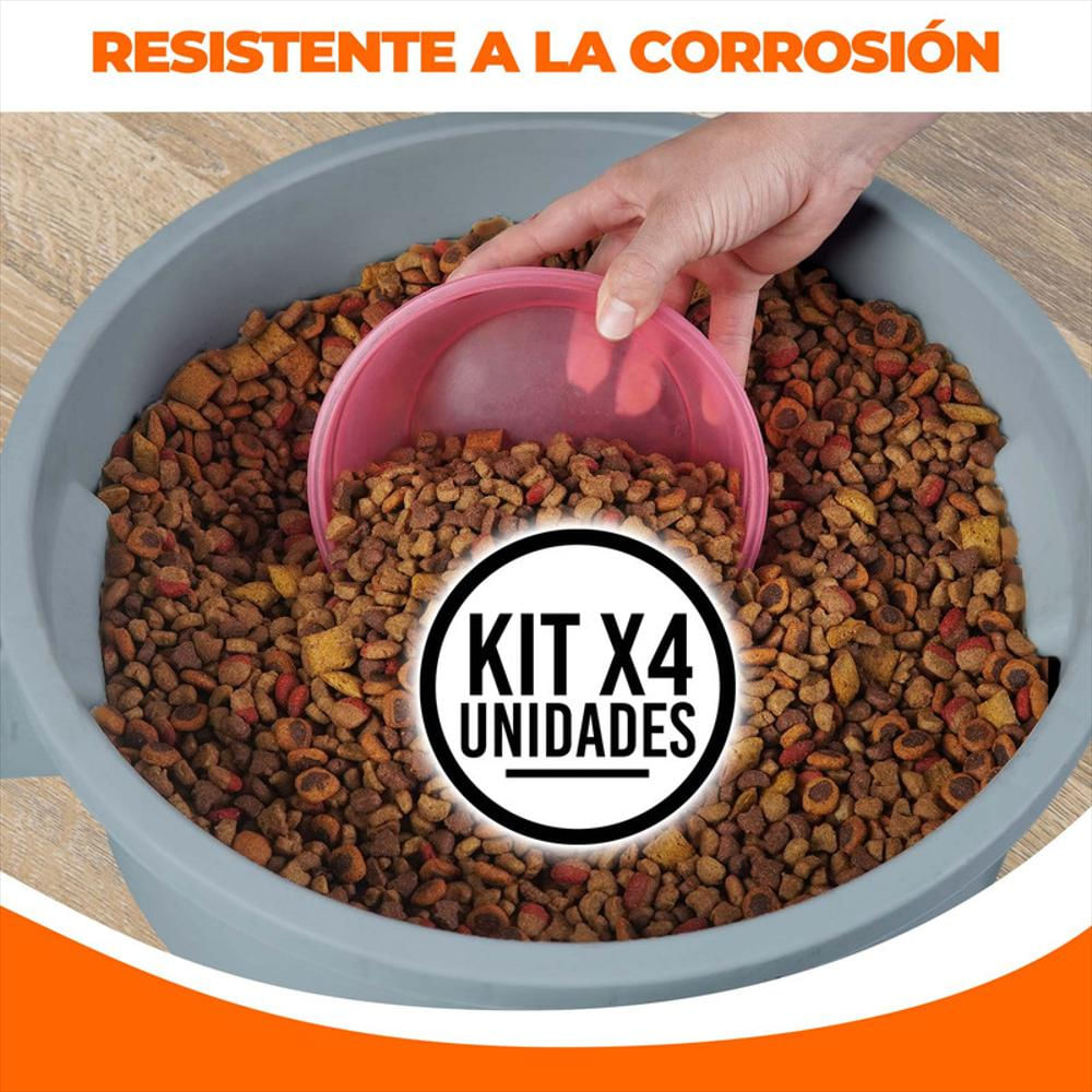 Kit X4 Canecas Tanque Grande Multiuso Plástica 70L Con Tapa Gris img #2