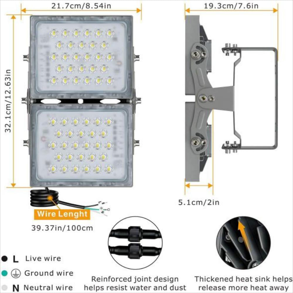 Foco Led De 100W 9000Lm Con Ángulo De Iluminación Amplio img #3