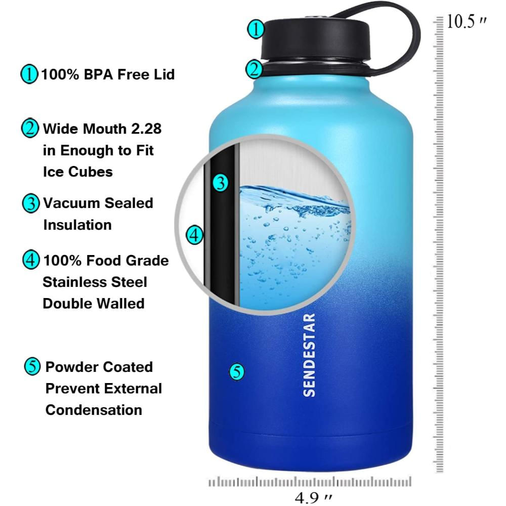 Botella De Agua De Acero Inoxidable Sendestar De 64 Oz img #3