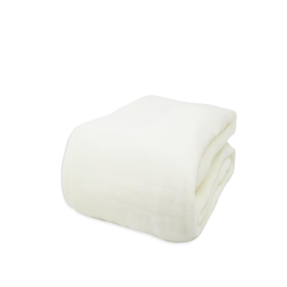 Cobija Flannel Unicolor 220X240 Cm King Blanco