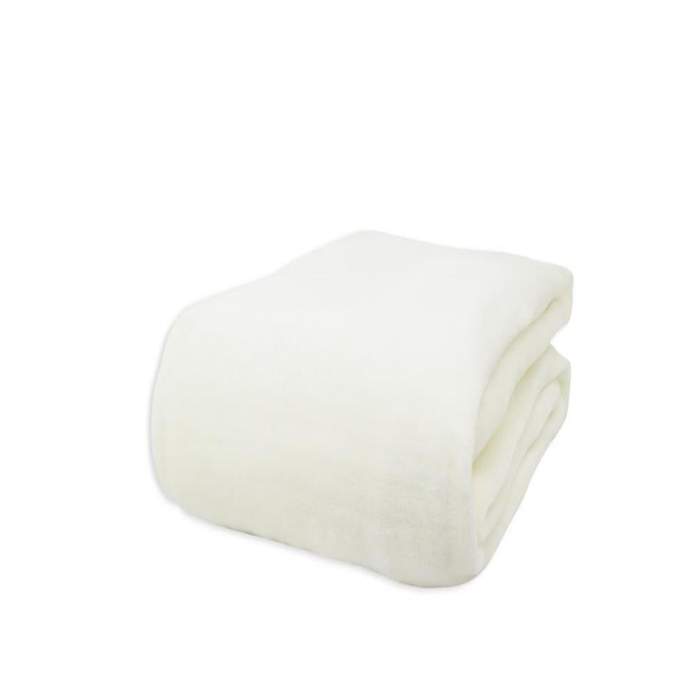Cobija Flannel Unicolor 180X220 Cm Doble Blanco