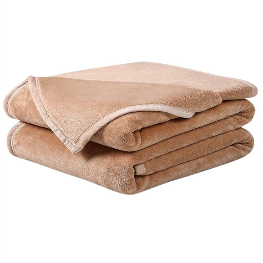 Cobija Piel De Conejo Cama Doble Color Camel