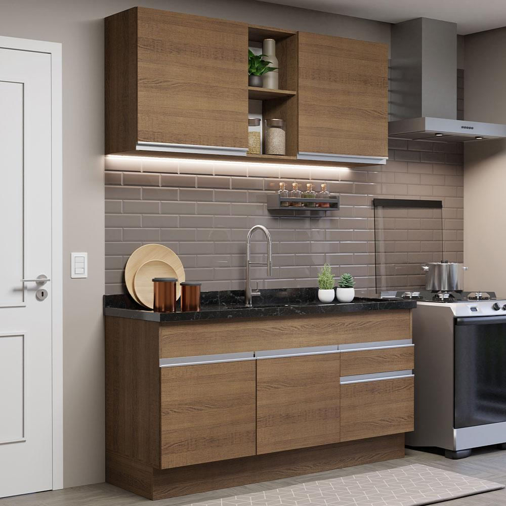 Cocina Integral Glamy 150Cm Marron 02