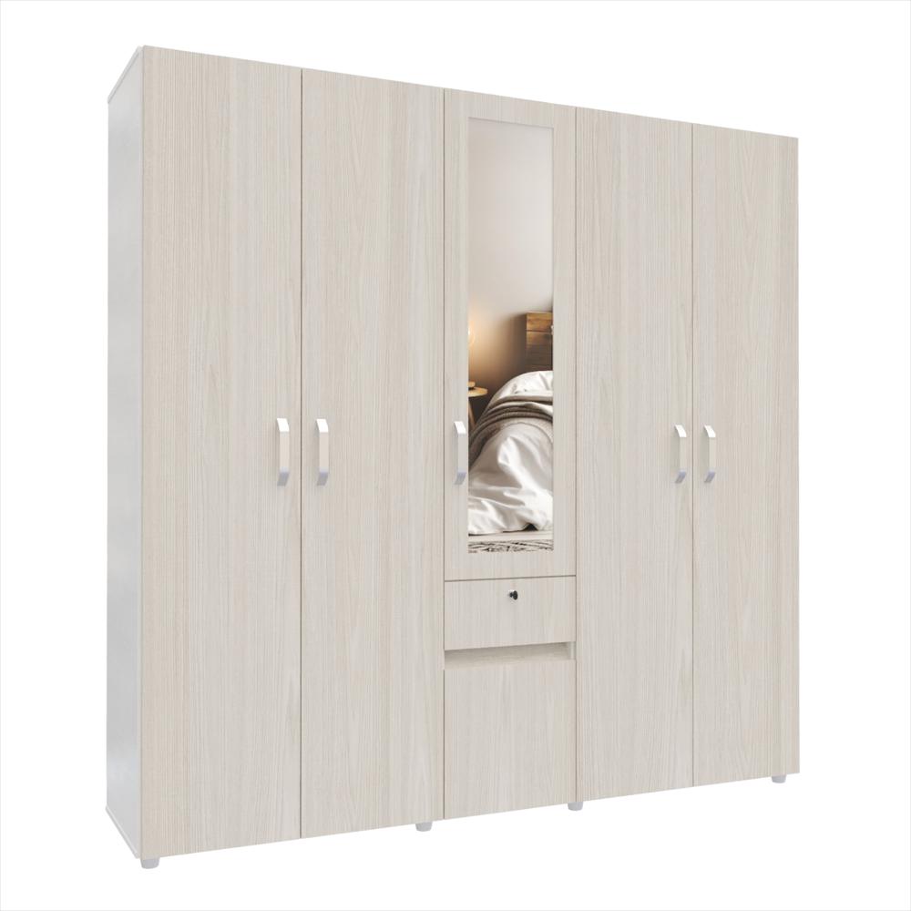 Armario Espejo Perla 200Cm Niebla Blanco