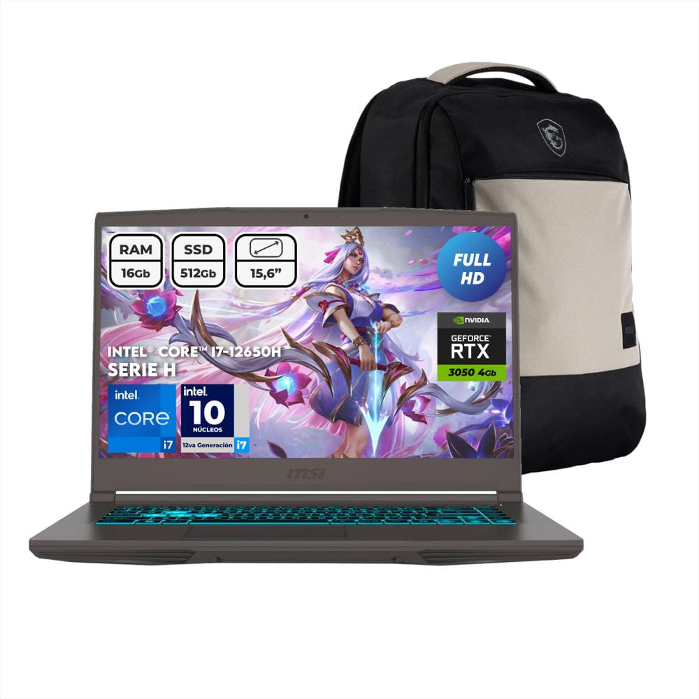 Portatil Gamer Msi Intel Core I7 12650H Ram 16Gb Ssd 512Gb Rtx 3050