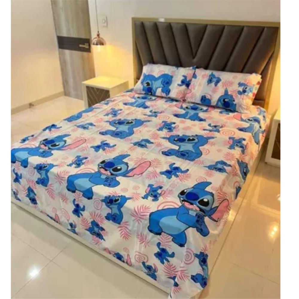 Juego De Sabana Infantil Niña Cama Sencilla, Estampados De Stitch