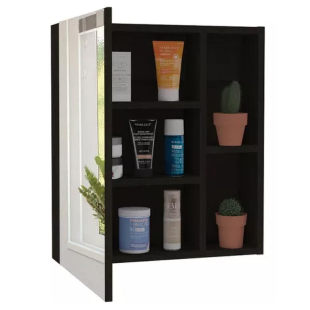Gabinete De Baño Labell, Wengue, Con Puerta Y Entrepaños Mueble Wengue