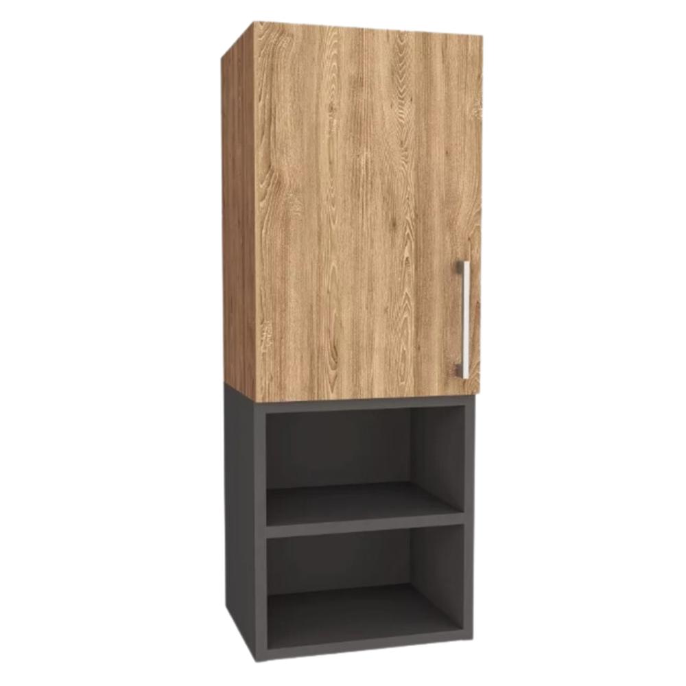 Mueble Auxiliar De Baño Madrid Rta Miel + Plomo Color Del Mueble Marrón