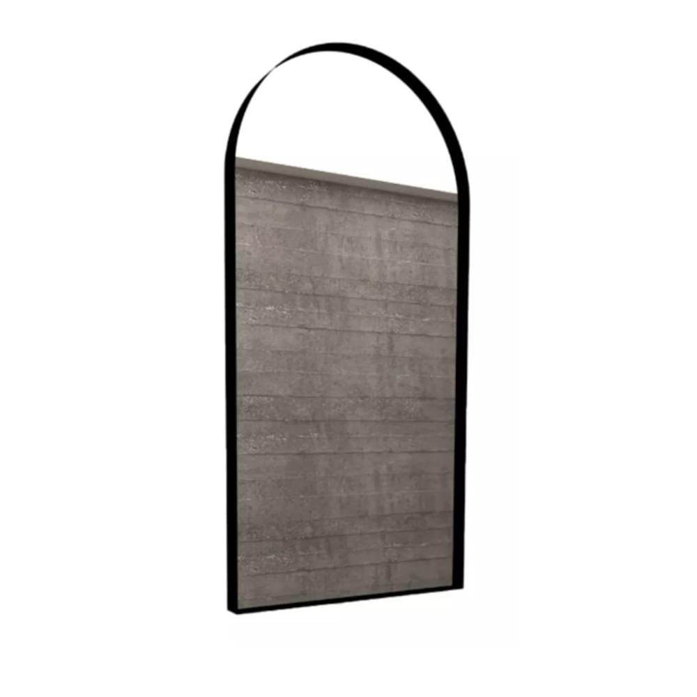 Espejo Rectangular Marsala, Negro, En Estructura Metálica