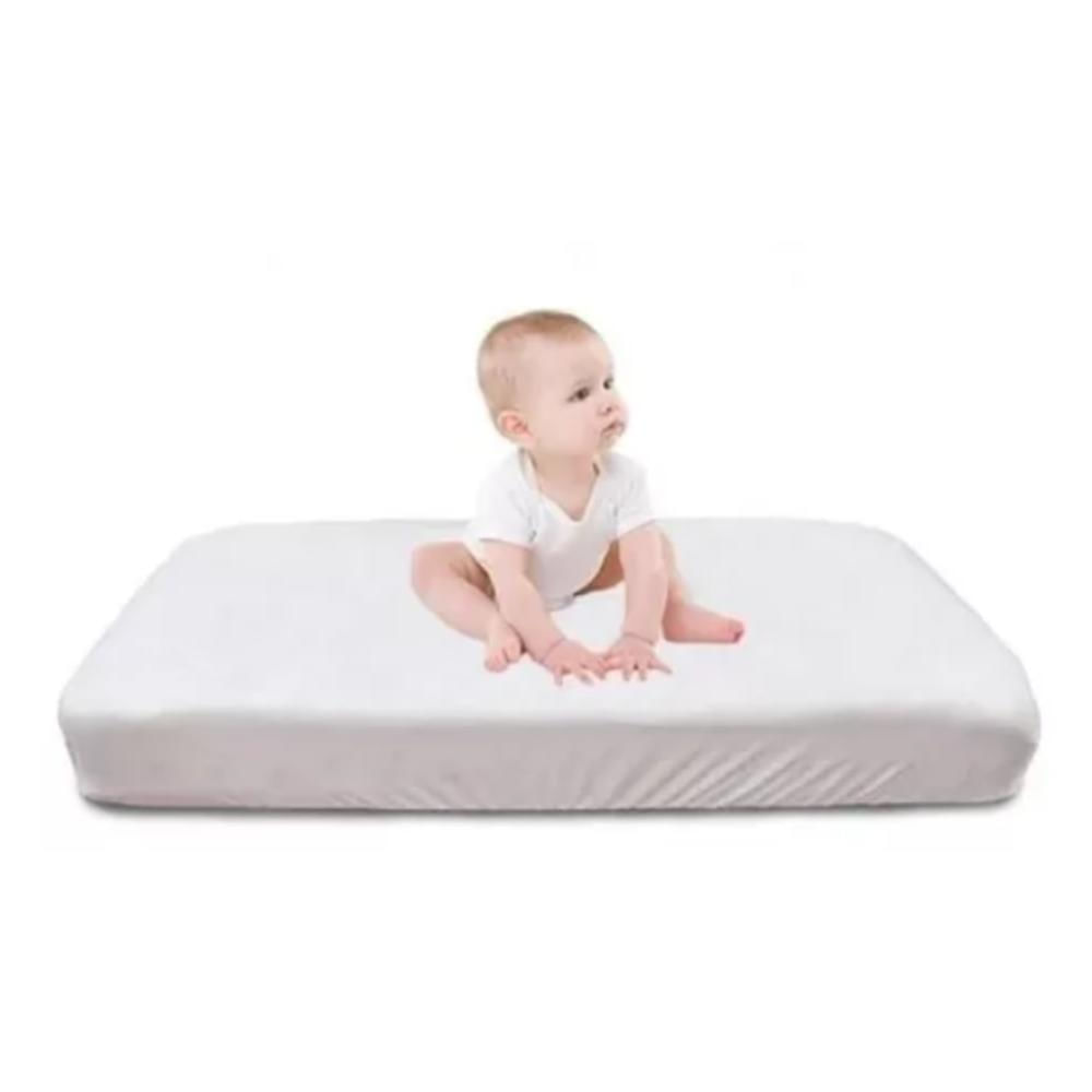 Colchoneta Para Cuna De Bebé 70X130x14 Cm + Forro Impermeable Cuarto Bebé