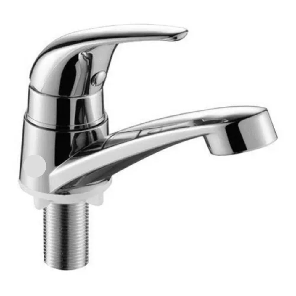Grifería Monocontrol Metálico Para Lavamanos Color Plateado Cabado Cromado Accesorios Baño Herraje